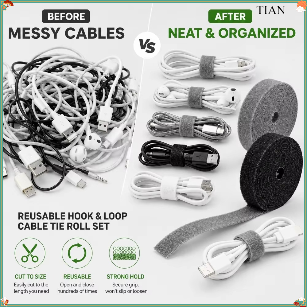 Desk Organizer - 1 pezzo: fascetta riutilizzabile, tagliabile a