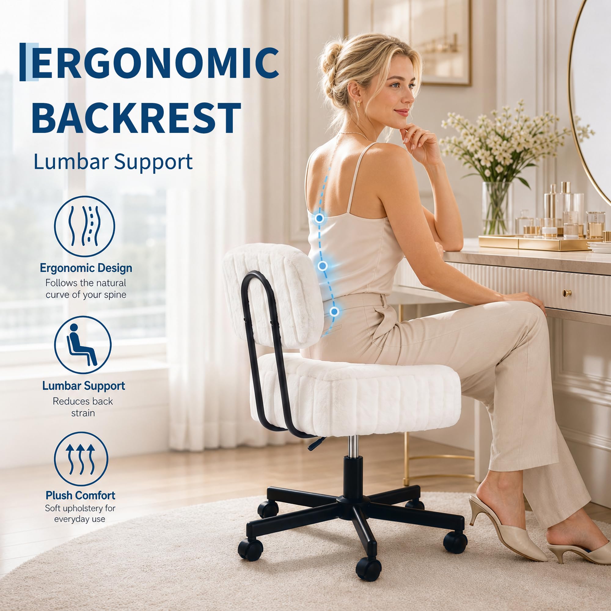 Sedia da toeletta con vano por - Office Stool recensione e prezzo